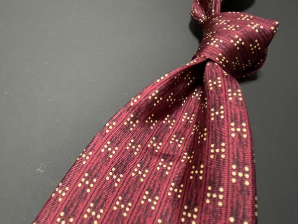 超美品】HERMES エルメス 全面H柄 ネクタイ 2本以上送料無料 ワインレッド