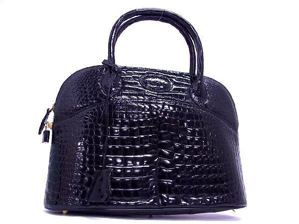 品質保証，高品質 1円 極上 本物 ADRINA アドリナ クロコダイル ハンドバッグ トートバッグ 手提げかばん 手持ち ブラック系 BB8194スN(クロコダイル)｜売買されたオークション情報、yahooの商品情報をアーカイブ クロコダイル