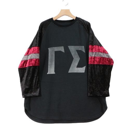 BRU NA BOINNE ブルーナボイン ベロア切替 ラグラン カットソー XL ブラック