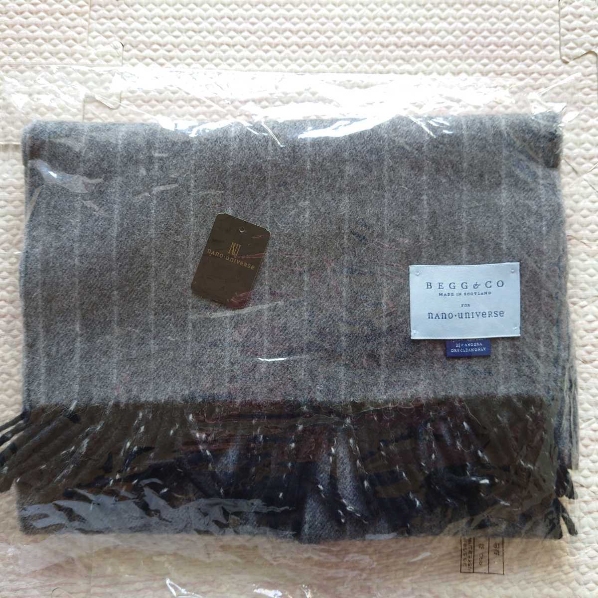 新品未使用　ナノユニバース別注　 BEGG&CO マフラー タグあり美品 ナノ・ユニバース別注 Begg & Co（ベグアンドコー