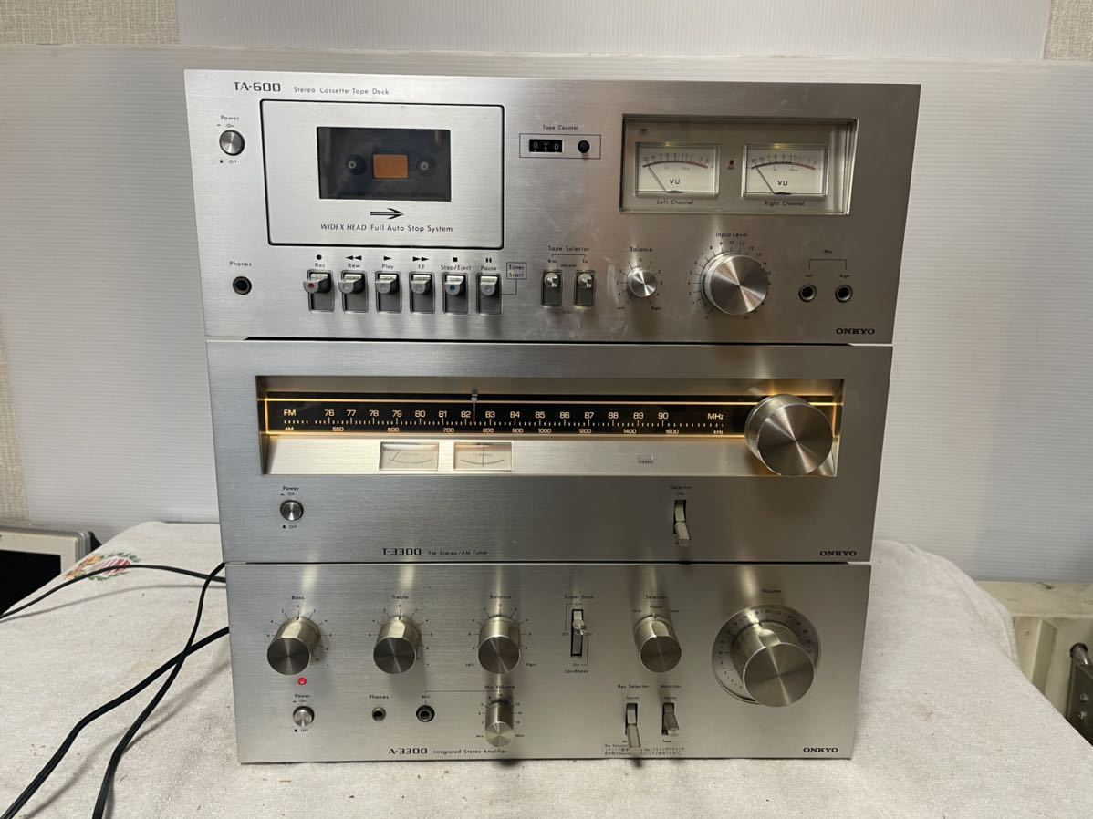 onkyo a-3300 stereo amplifier アンプ　中古品 ONKYO オンキョー A-3300 T-3300 TA-600 3台セット 通電確認