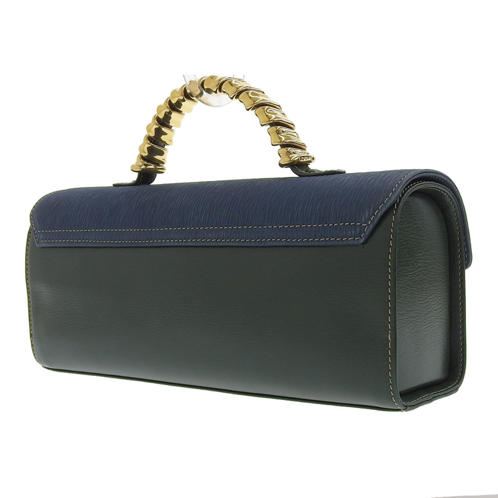 中古】LOEWE ロエベ ベラスケス ハンドバッグ バイカラー ブルー 