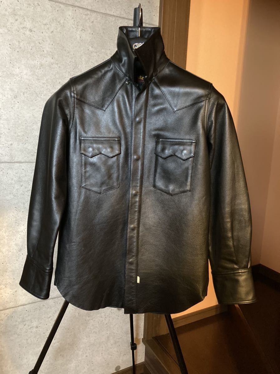 レザージャケットシャツ 極美品 着用僅か スカルジーンズ36 Jines