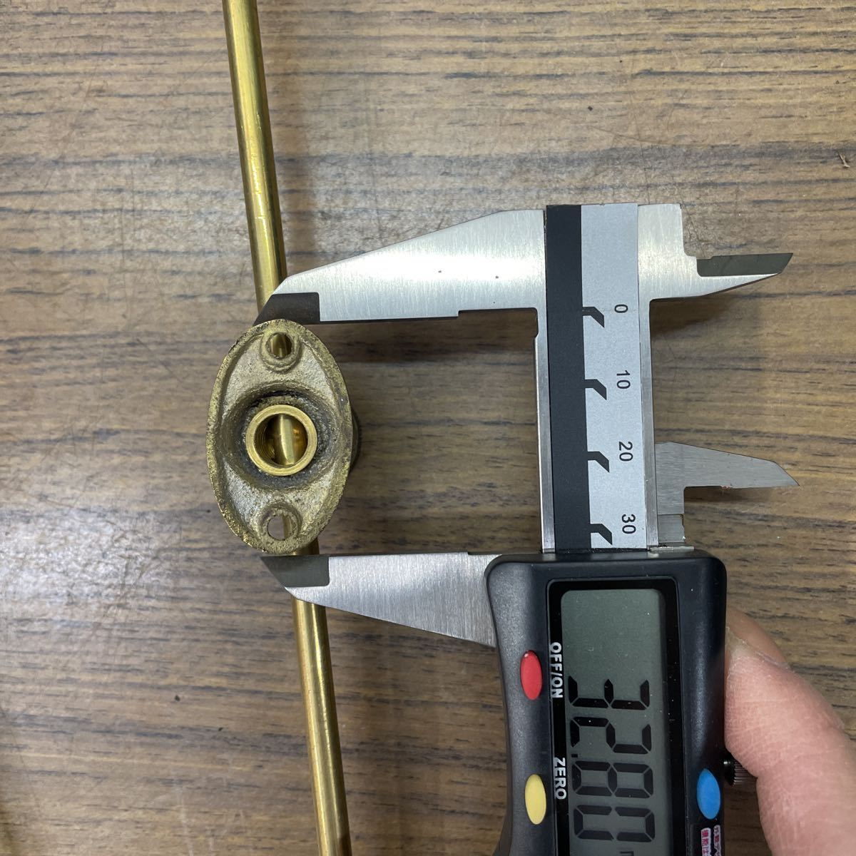 昭和レトロ　真鍮　丸棒調節器　2本セット インテリア小物 昭和レトロ 真鍮 丸棒調節器 2本セット