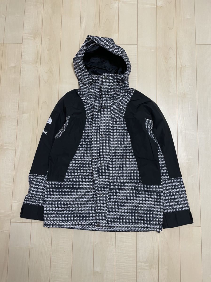 極美品 国内正規 21SS Supreme The North Face Studded Mountain Light Jacket Black S ノースフェイス スタッズ ヌプシ マウンテンライト