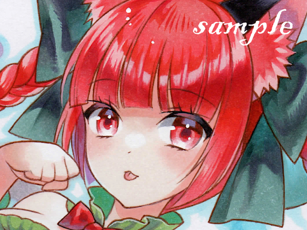 ☆同人手描きイラスト 東方project 火焔猫燐 ミニ色紙☆(手描き