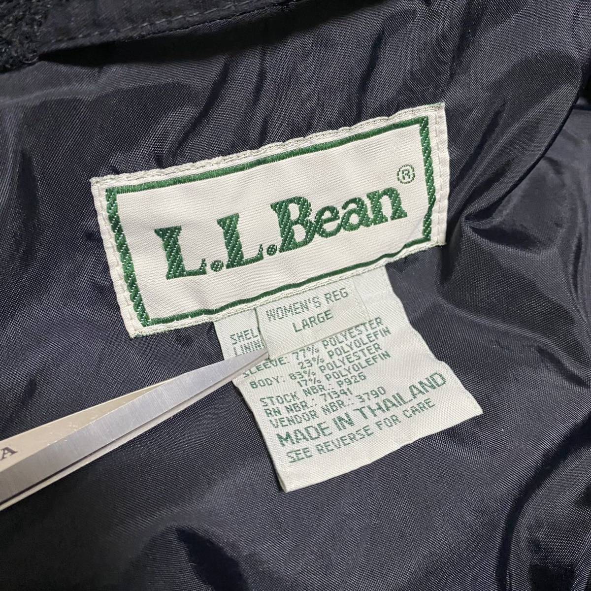 90s L.L.Bean シンサレート ジャケット L 中綿 エルエルビーン ナイロン 古着 90s シンサレート USA製 オリーブ系 90~00'S ヴィンテージ90s
