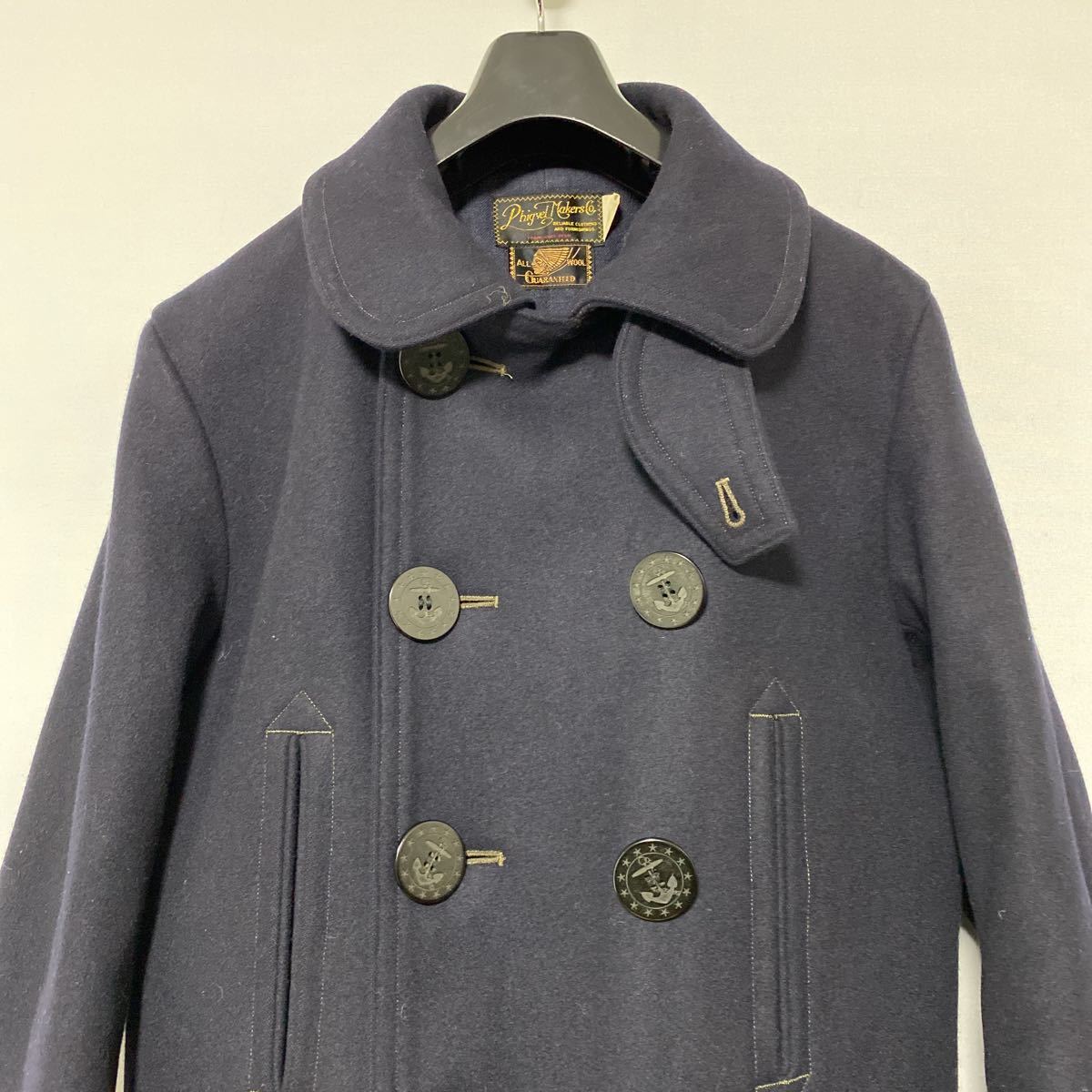 美品 phigvel makers 13 star 10 ボタン P コート2 38 フィグベル ウール ダブル coat