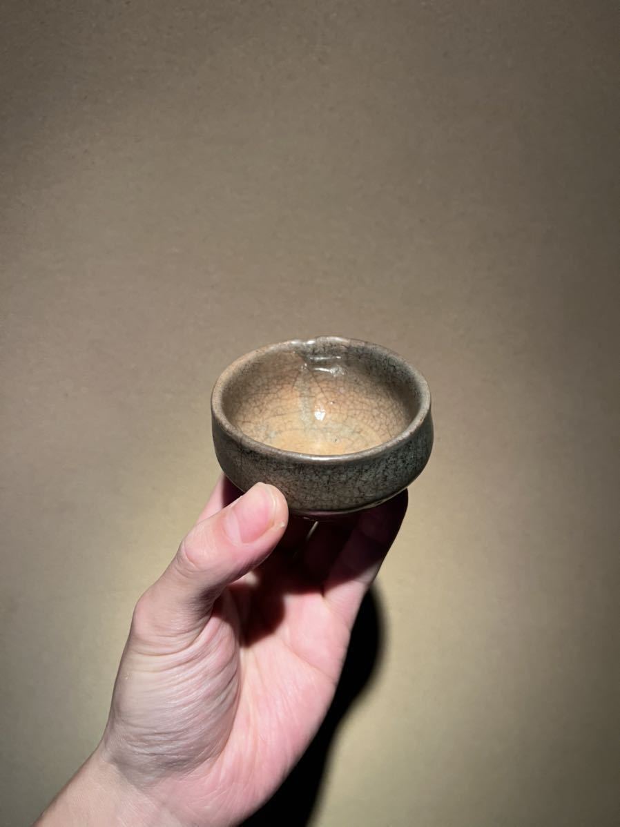 李朝 井戸手盃 】 李朝 古伊万里 古唐津 志野 織部 高麗青磁 古