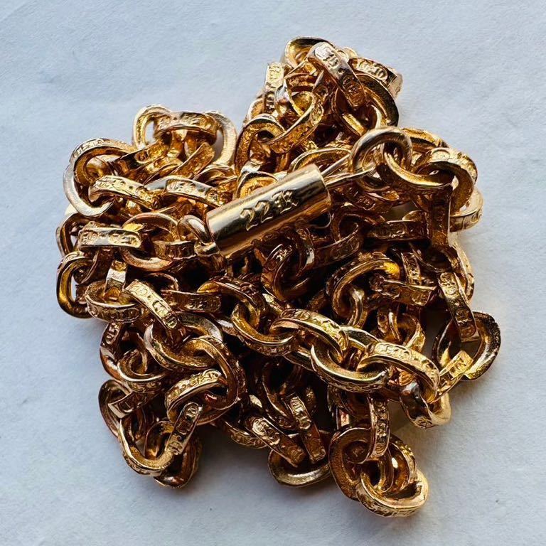 クロムハーツ 22K PAPER CHAIN 20/ペーパーチェーン20inch ゴールド 