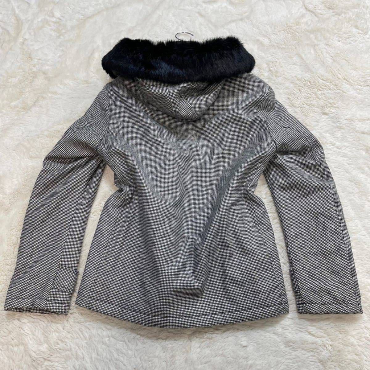 極美品！ バーバリーブラックレーベル BURBERRY BLACK LABEL ダウンジャケット Mサイズ 千鳥格子 ノバチェック ラムウールカシミヤ混紡