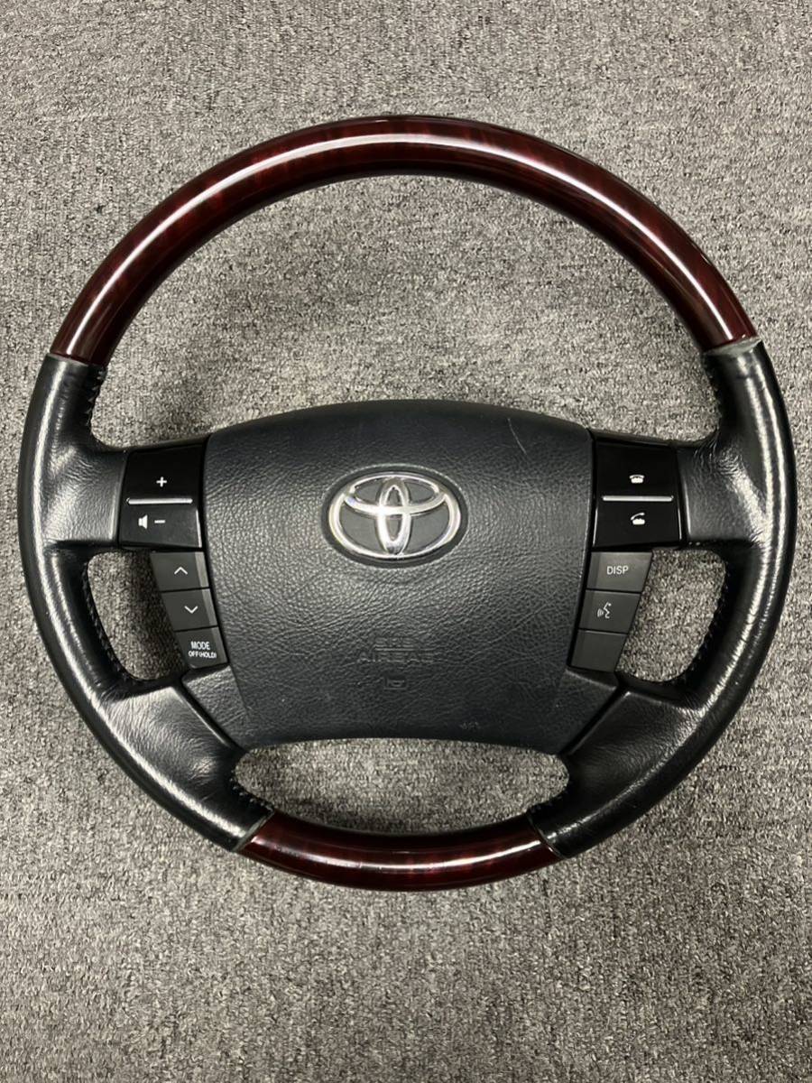 GRX120 マークX 純正ステアリング ウッドコンビ