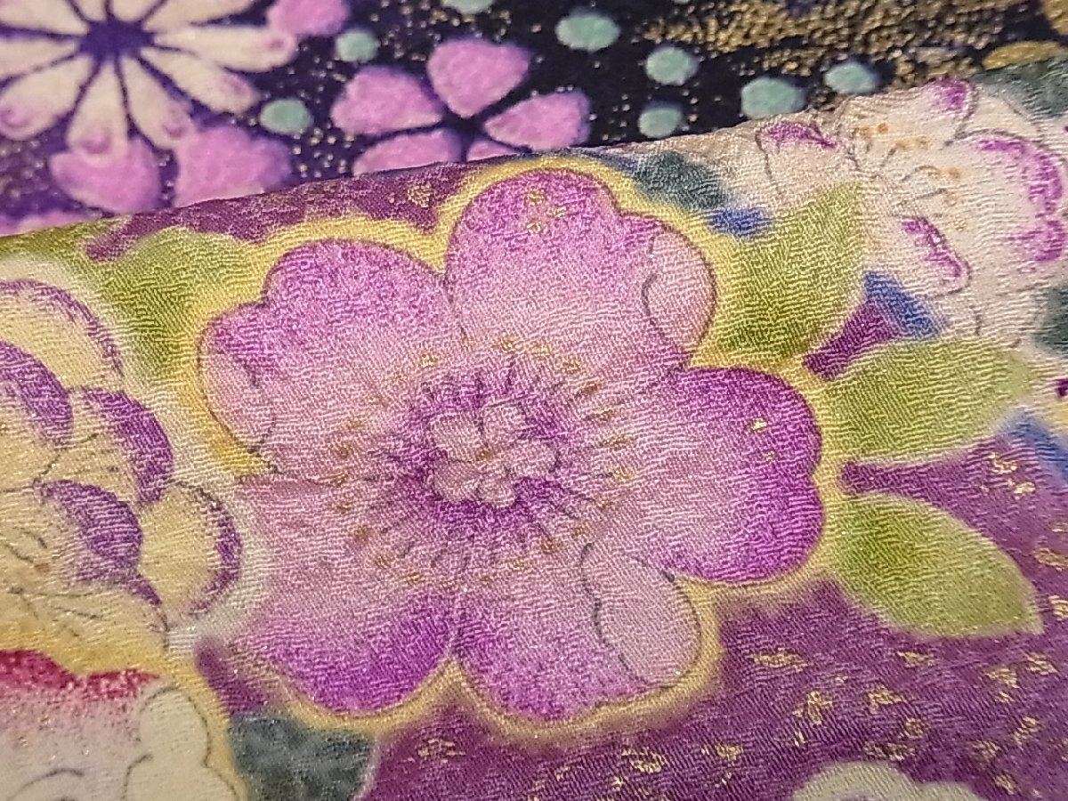 平和屋着物●豪華振袖　総絞り　鬘帯花文　正絹　逸品　AAAY9006ck 平和屋着物○豪華振袖 総絞り 鬘帯花文 正絹 逸品 AAAY9006ck