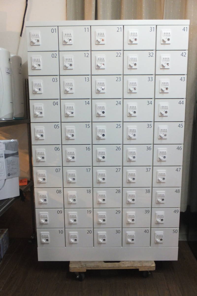 ★中古・美品★生興 セイコー 50人用 貴重品ロッカー KLKW-50 5列10段 ダイヤル錠 検索キーなし 直取可 愛知県名古屋市