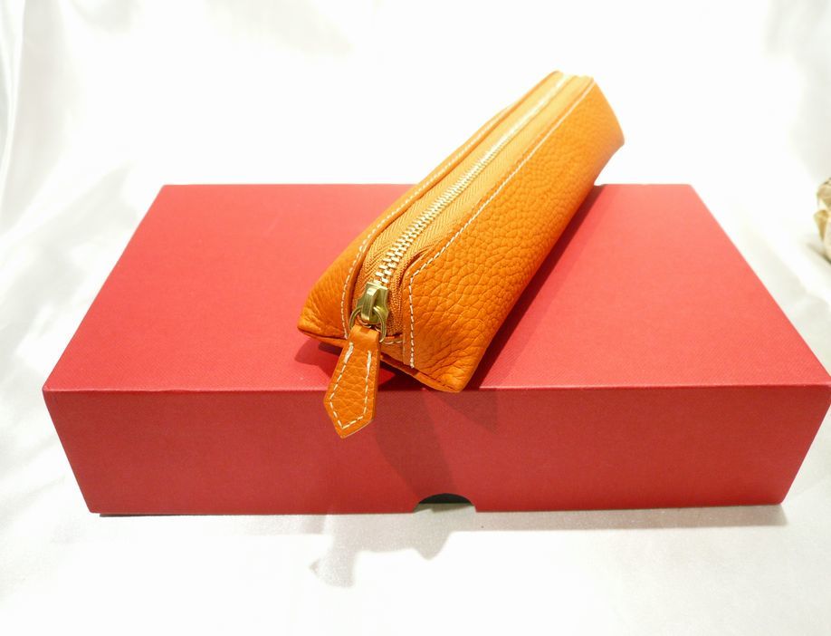 ☆BONAVENTURA ボナベンチュラ ペンケース シュリンクレザー オレンジ