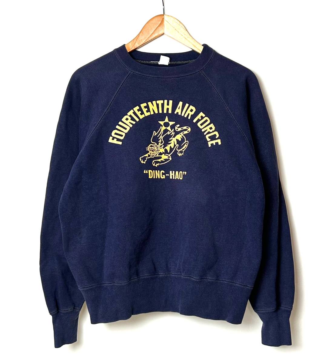 貴重 正規品 THE REAL McCOY SPORTS WEAR AIR FORCE リアルマッコイ 旧マッコイ プリント スウェット トレーナー ネイビー 38