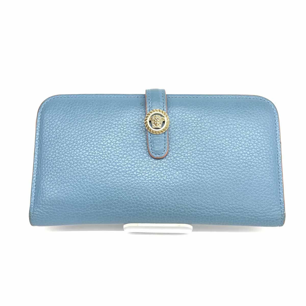 ◇VERSACE CLASSIC ヴェルサーチクラシック 二つ折り長財布◇ ブルー