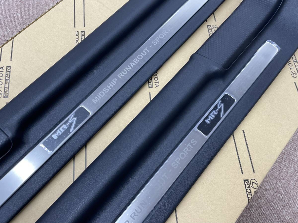 MR-S ZZW30 MRS ナビ用 希少 - ★新品 MR-S MRS ZZW30 後期 純正 オプション ステンレス カバー 付き スカッフプレート サイドシル カバー 左右セット 未使用