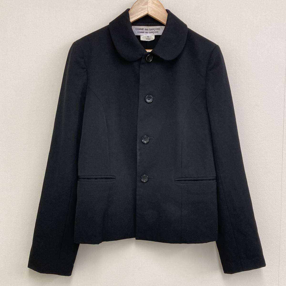 AD2014 コムコム COMME des GARCONS 丸襟 ウール ジャケット ブラック 