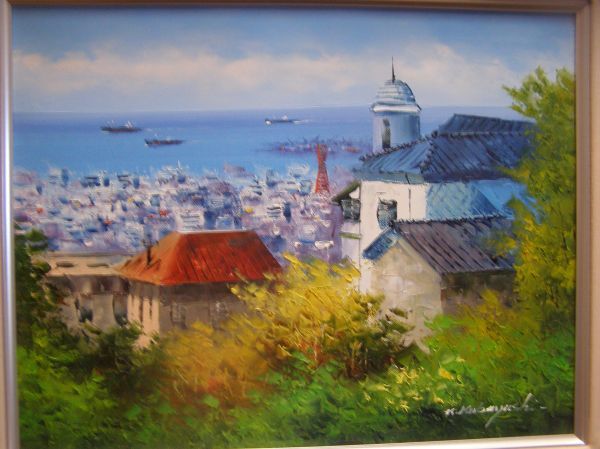 小林幸三 真作 油彩「神戸港」画寸 「神戸港」 F6号 小林幸三の中古品