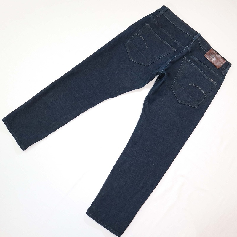 G-STAR RAW ジースターロウ スリムストレートジーンズ 濃紺デニム ストレッチ ボタンフライ W34 L相当