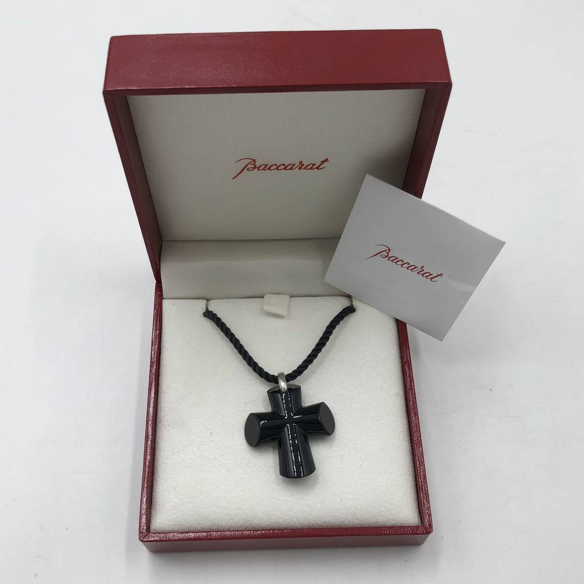 Baccarat バカラ ネックレス クロス ブラック 黒 アクセサリー P2526 
