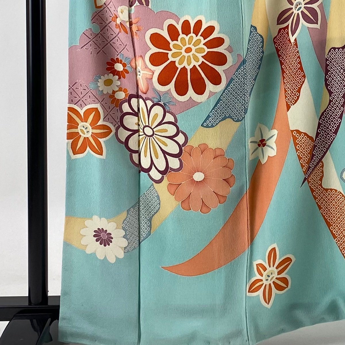 袷 M 付下げ 袷正絹着物 164.5cm 桜 訪問着 秀品 熨斗 花