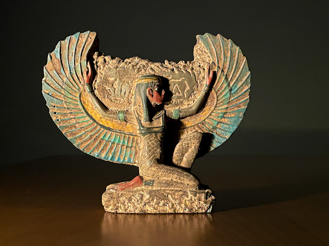 本物保証】古代エジプト 女神イシス像 副葬品 出土 ヒエログリフ 考古