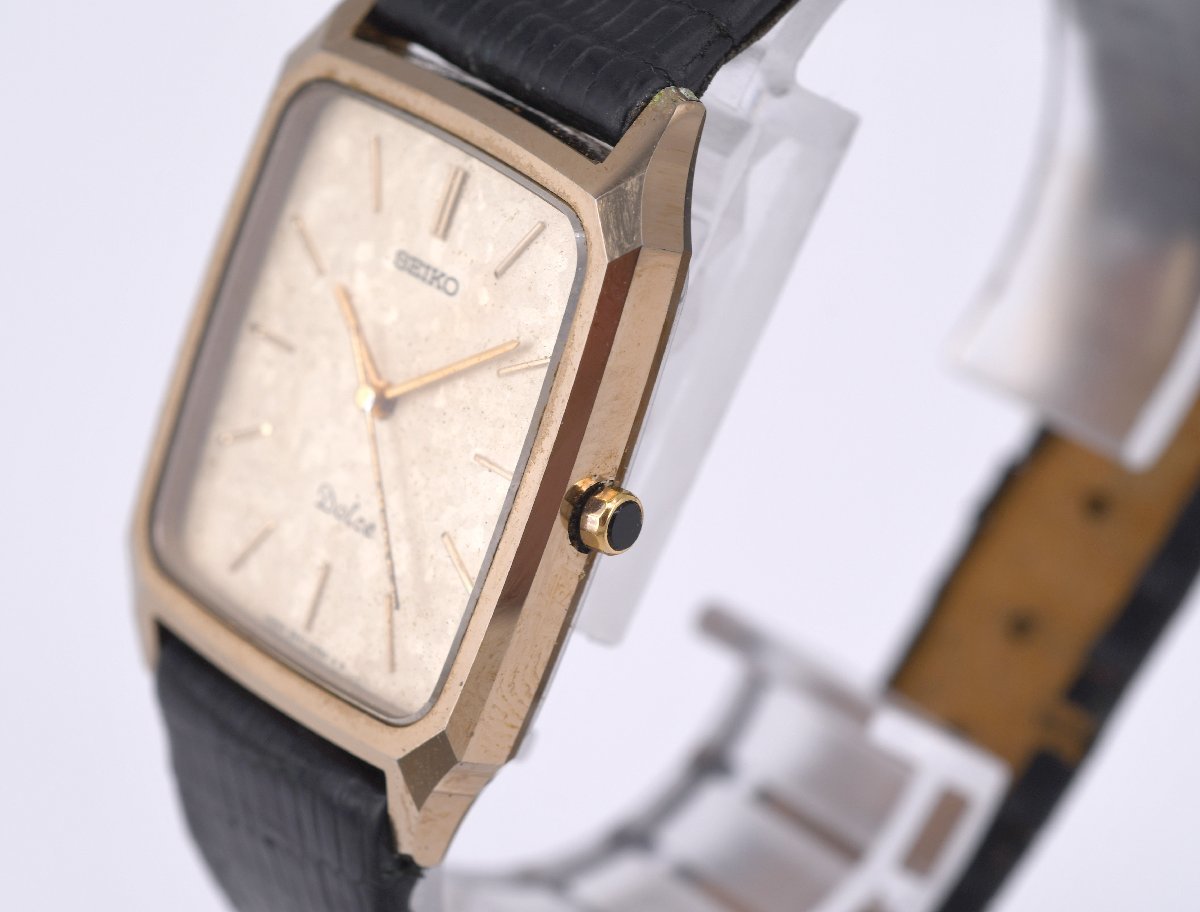 Dolce 8N41-5130 Seiko Tungsten Carbide Tank Gold Quartz Dial WTS 