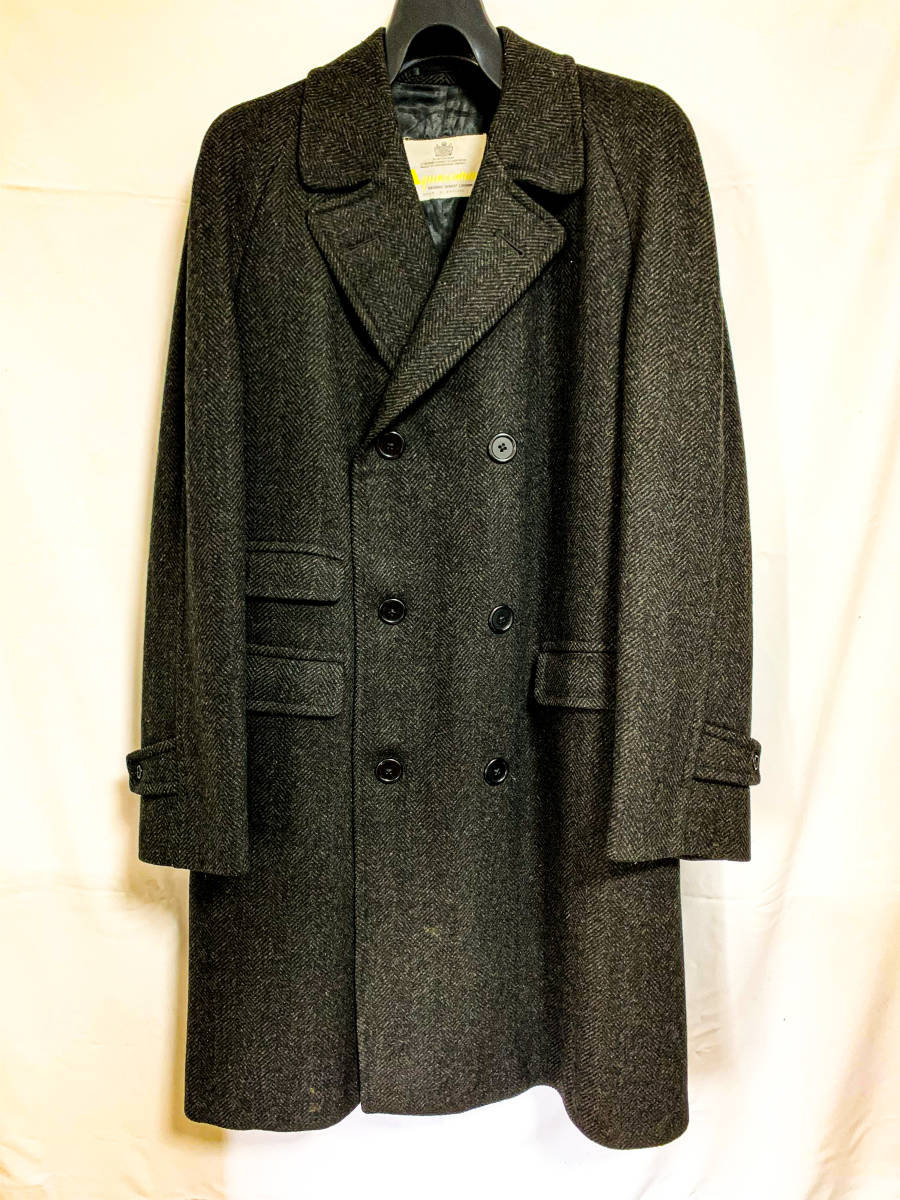 Aquascutum アクアスキュータム 60〜70年代頃のウール スコティッシュ ツイード コート ダブル 42L