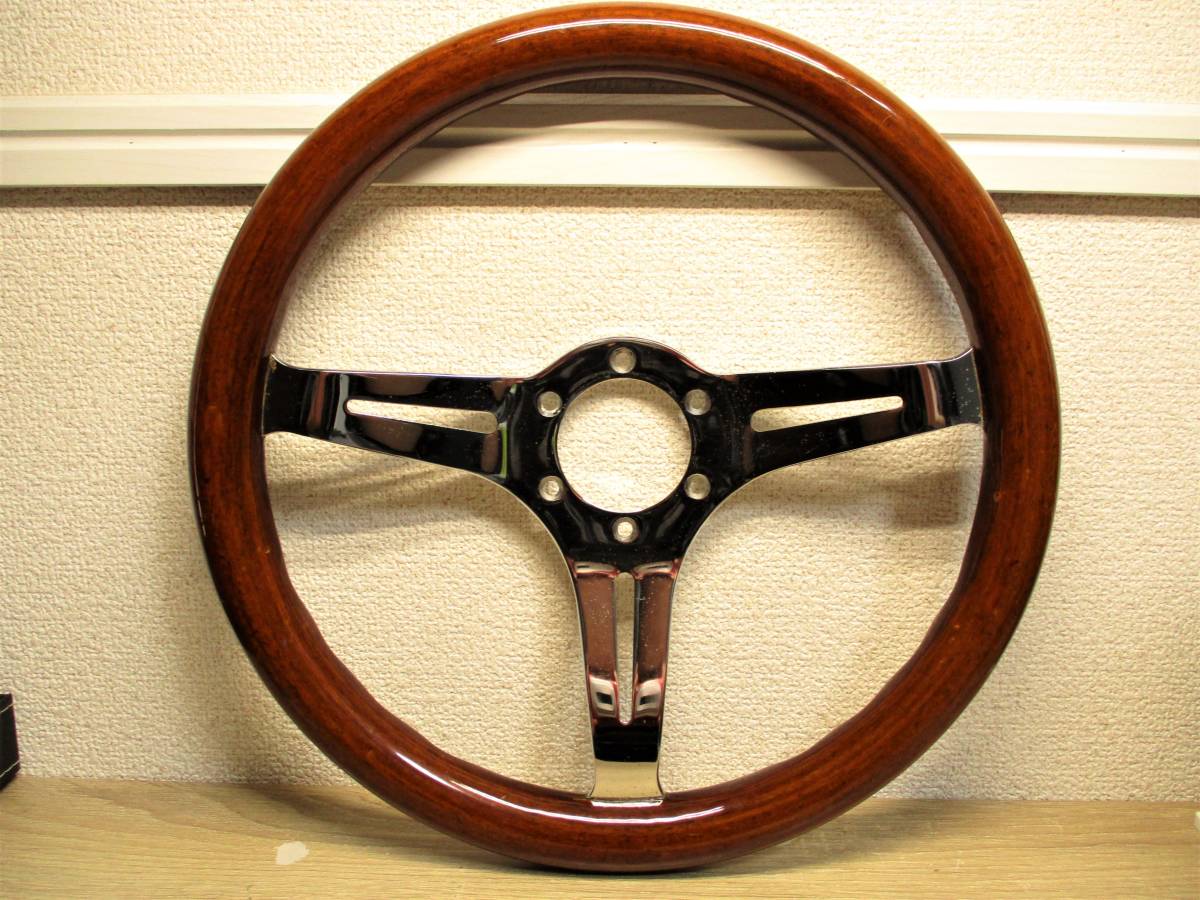 当時物 33パイ 33.5パイ ウッド ステアリング 旧車 街道レーサー ナルディ momo NARDI モモ ハンドル