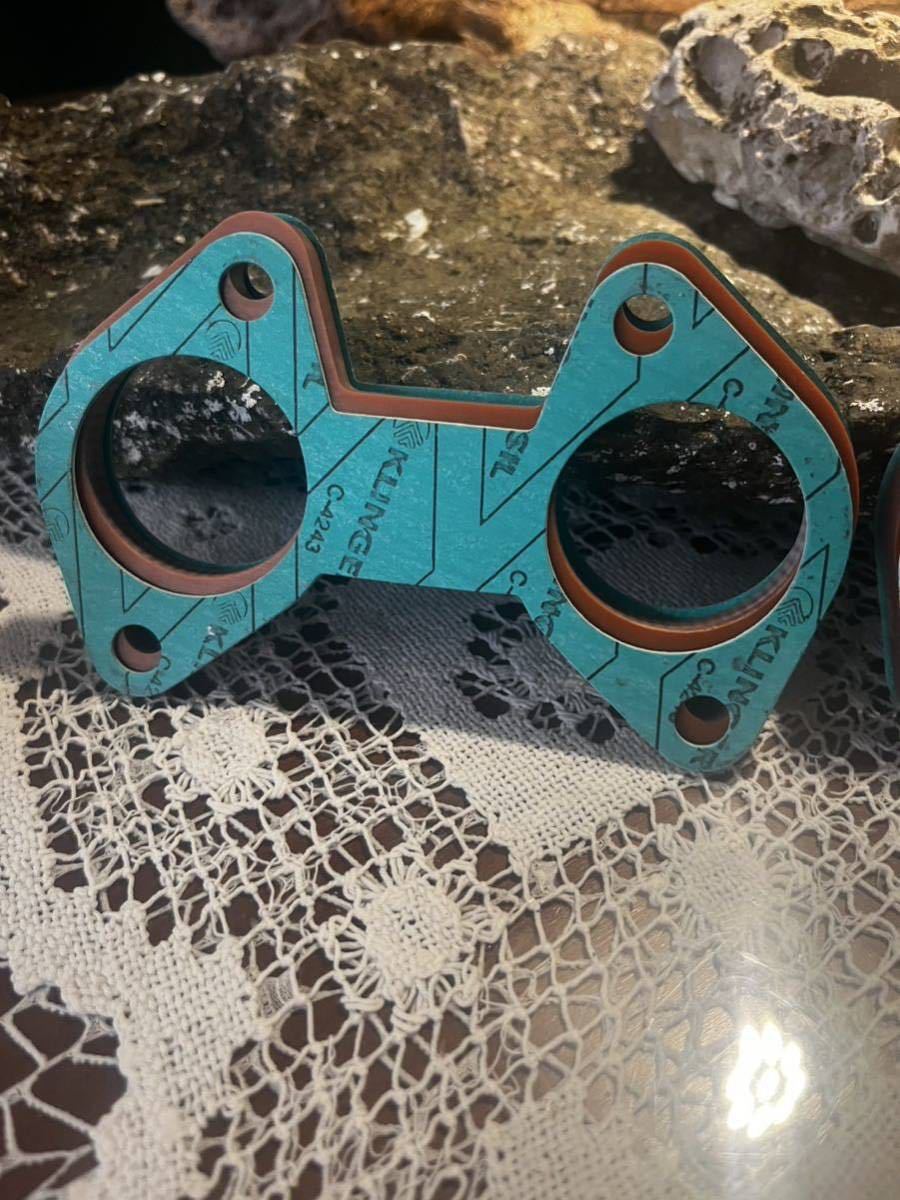 2個セット■インシュレーター新品-ソレックス44ウェーバー45キャブレター用*ベーク/ガスケット厚み約10mm