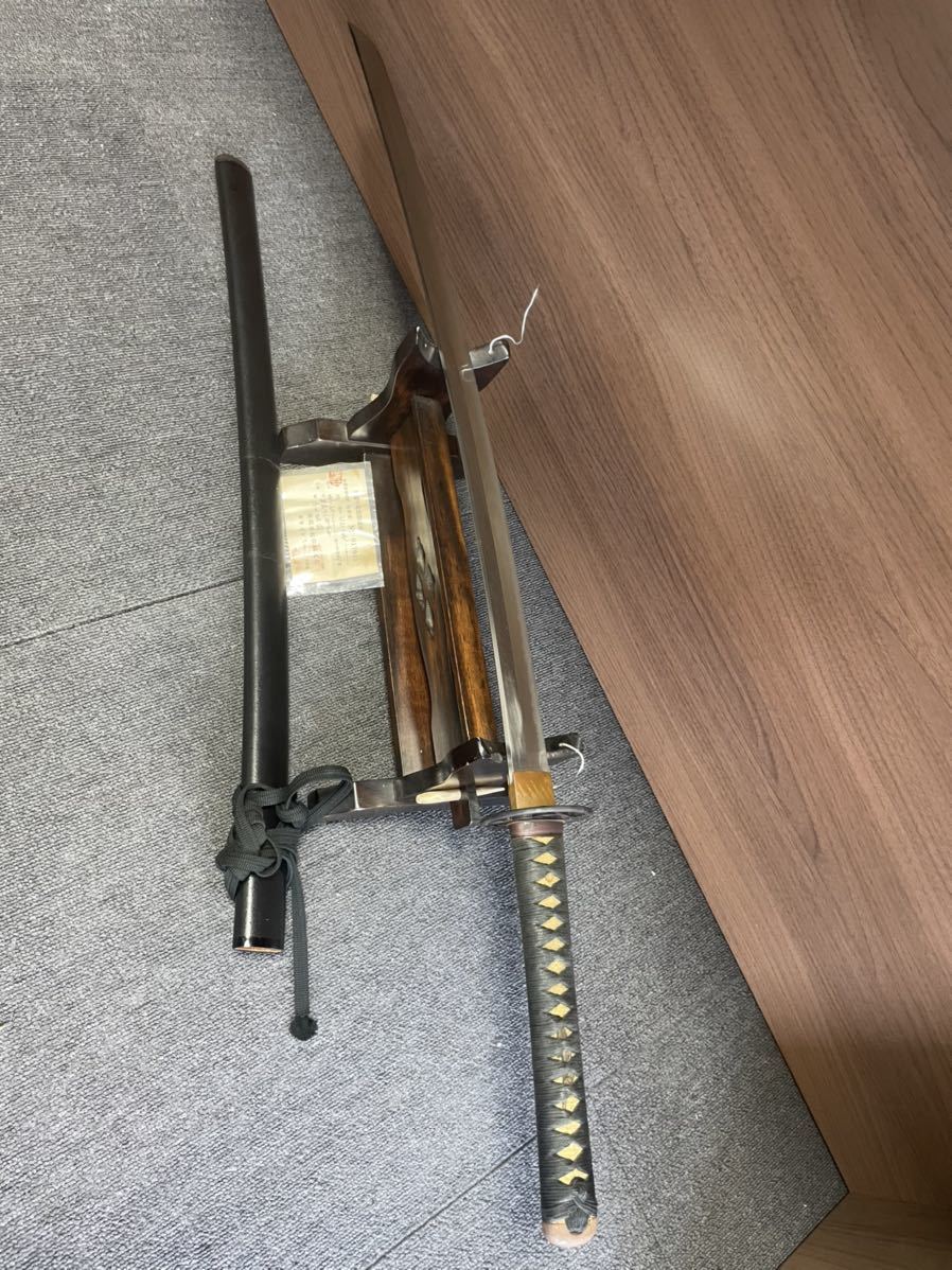 1円スタート 美品 刀剣 刃渡り66.1cm 反り1.6cm 日本刀 登録証 刀装具 当時物 骨董品 古美術品