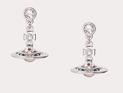 ヴィヴィアン ウエストウッド PETITE ORB ドロップ シルバーピアス 