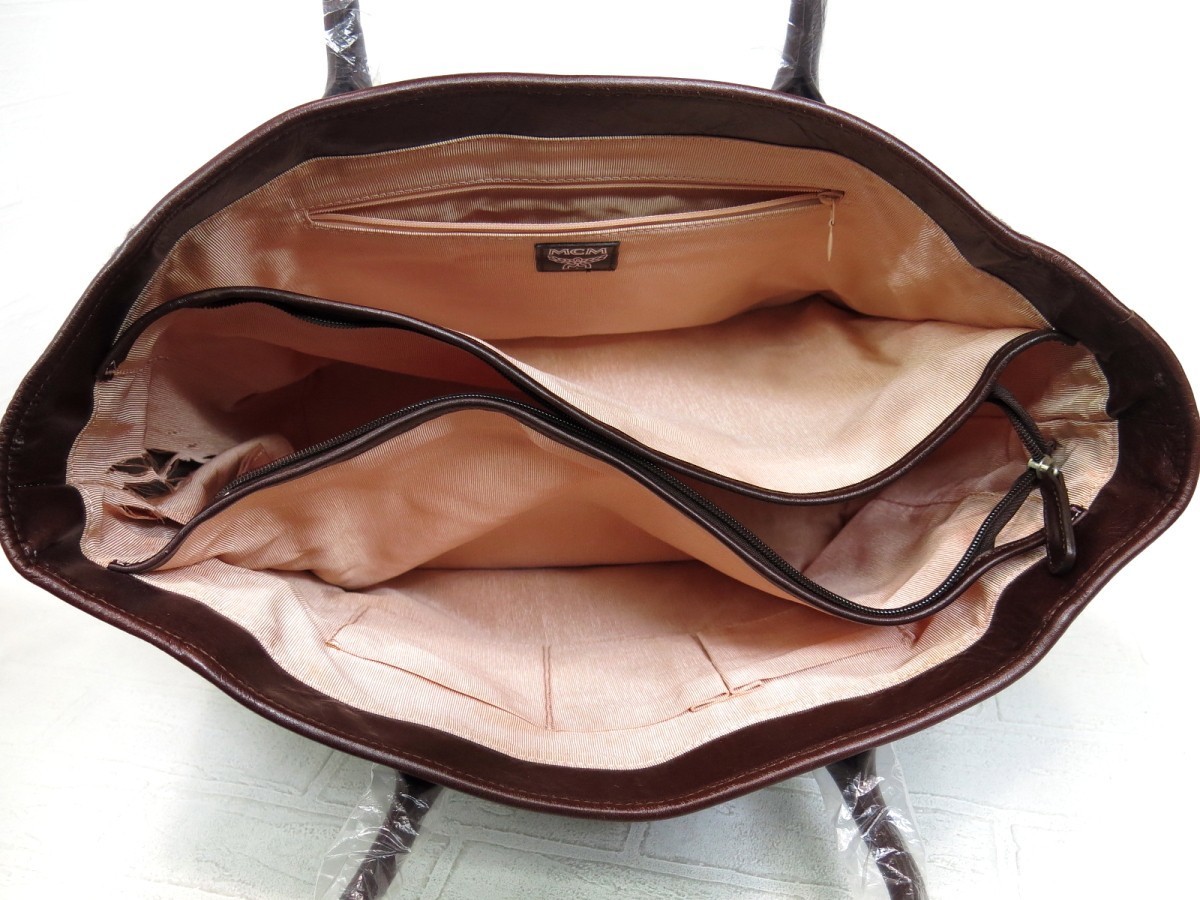 MCM エムシーエム◇ウール カーフ レザー 本革◇トート バッグ 