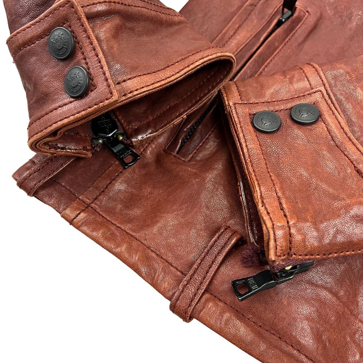 定価約6万 美品 Custom Culture カスタムカルチャー レザーライダース 