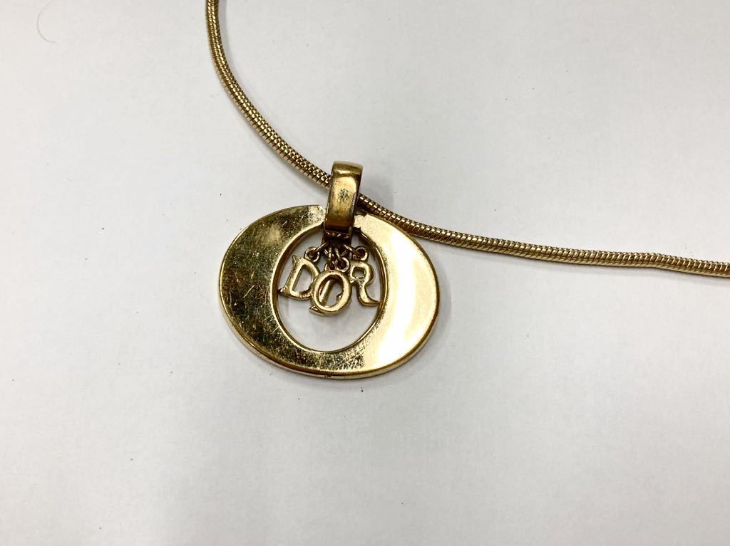 ☆ Christian Dior ディオール トロッターロゴネックレス ゴールド
