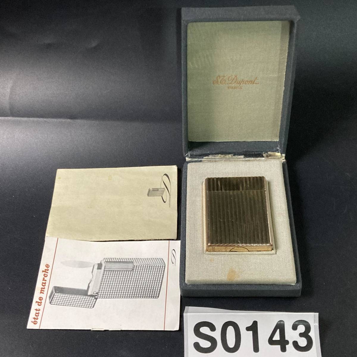 S.T.デュポン ローラー ガスライター　SHORT　LINE1　GOLD　S.T.DuPont 化粧箱有り　S0143