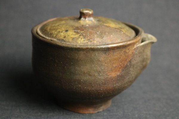 人間国宝 藤原啓 宝瓶 急須 共箱 共布 備前焼/茶瓶/茶注/在銘/陶印