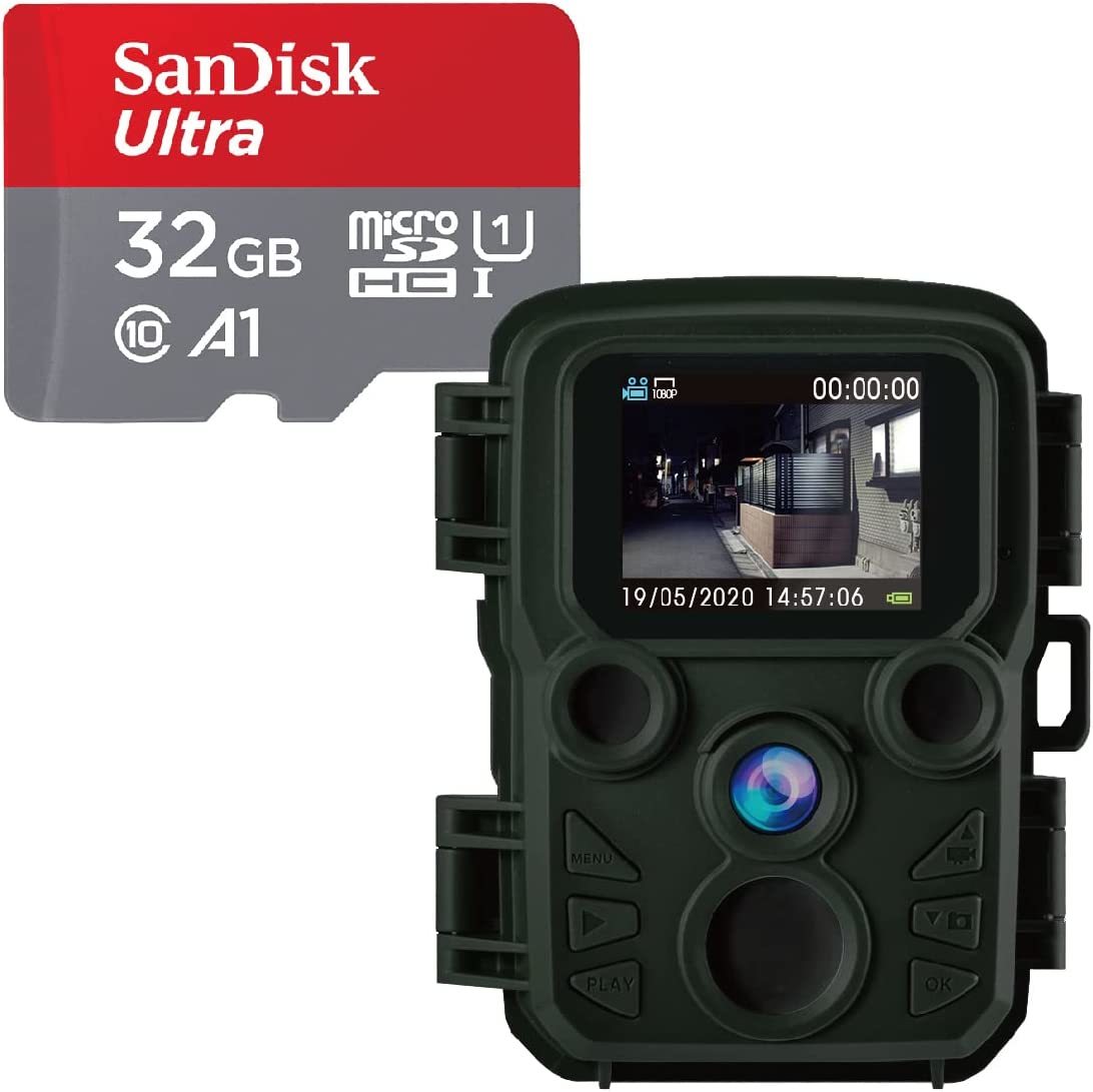 【国内メーカー品】 Full HD 防犯カメラ トレイルカメラ 小型 屋外 防水 防塵 IP66対応 1080p対応 赤外線LED 監視カメラ