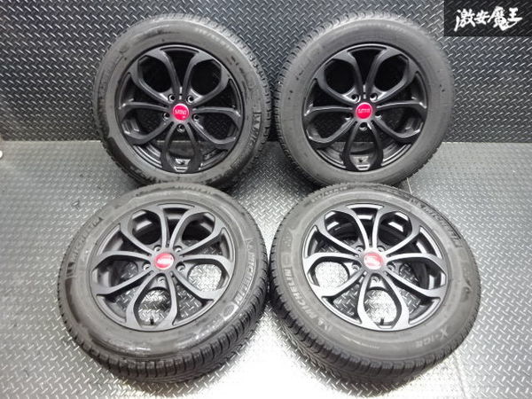 ●社外 メーカー不明 16インチ 6.5J +50 PCD 112 5H ハブ径 約66.6ｍｍ マットブラック系 スタッドレス付 F54 ミニ クラブマン 棚S-2