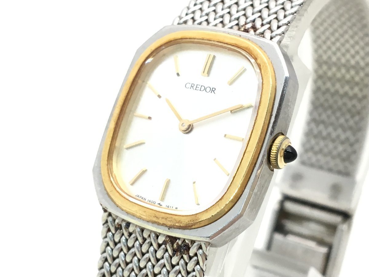 SEIKO クレドール 18KT 1400-5881 クォーツ 腕時計 レディース 動作
