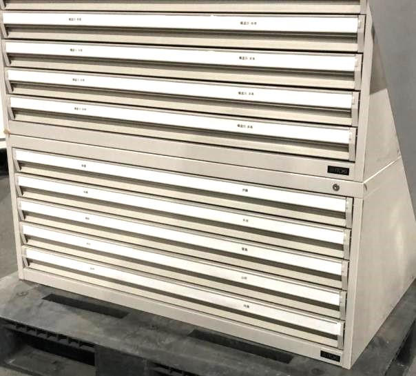 福岡発 イトーキ A1マップケース 5段×3台 鍵付 中古 3台