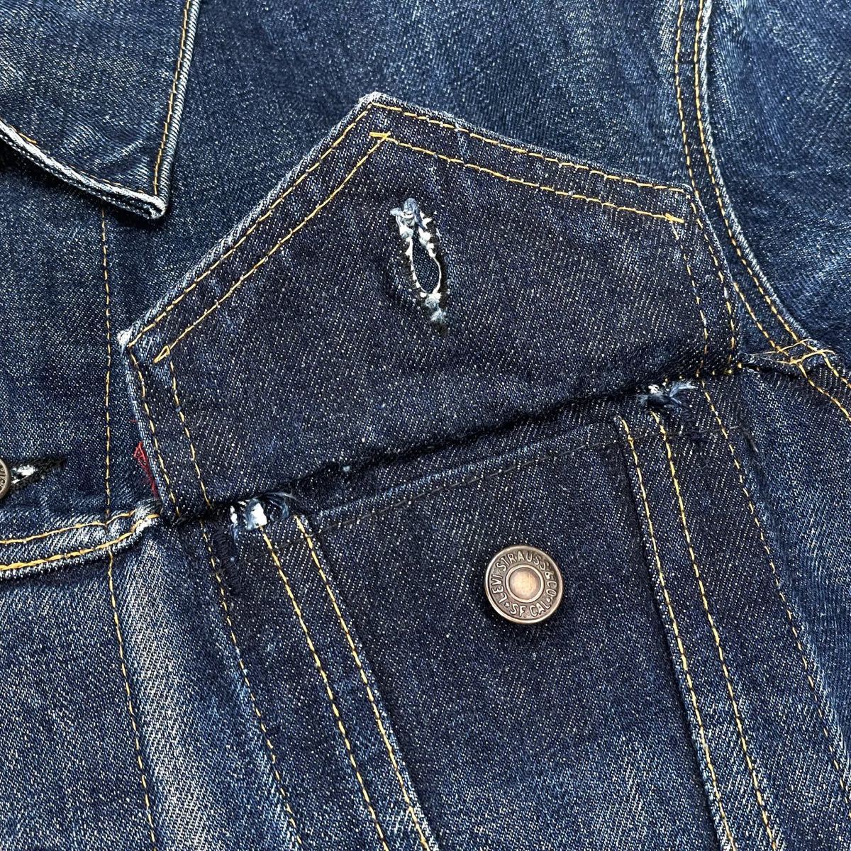 70s Levi's 70505 BIG E 鬼ヒゲ ハチの巣 デニムジャケット サイズ46