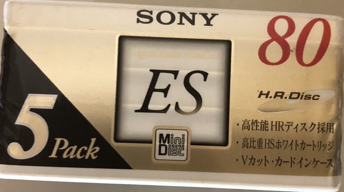 23M01-48： 【SONY】 MD 録音用 ミニディスク 5MDW80M ESグレード 74分 5枚パック 未開封品