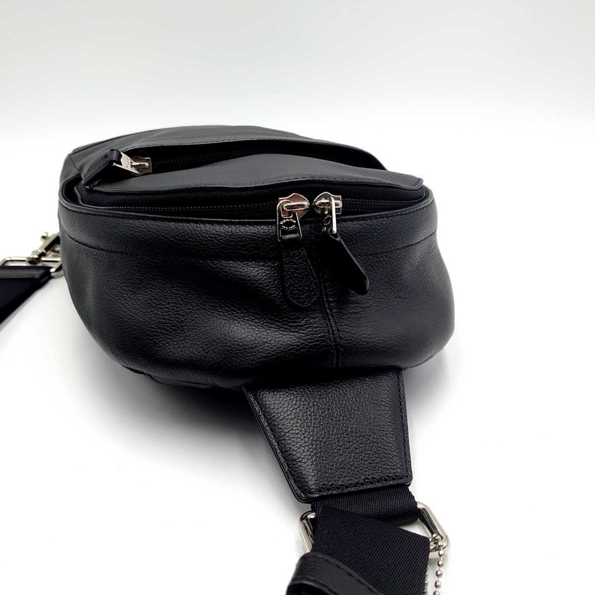 コーチ ボディバッグ チャールズ 極美品✨️コーチ ネイビー 1円〜 1円