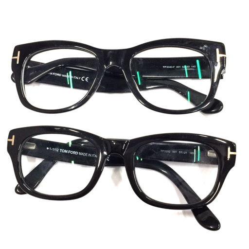 トムフォード メガネ 眼鏡 アイウェア レンズ度有り TF5040-F / TF5252 ブラック 黒 計2点 付属品有 TOM FORD