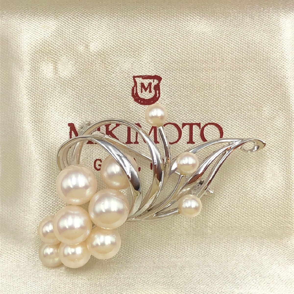 MIKIMOTO ミキモト パール ブローチ シルバー金具 2063 ミキモトパール