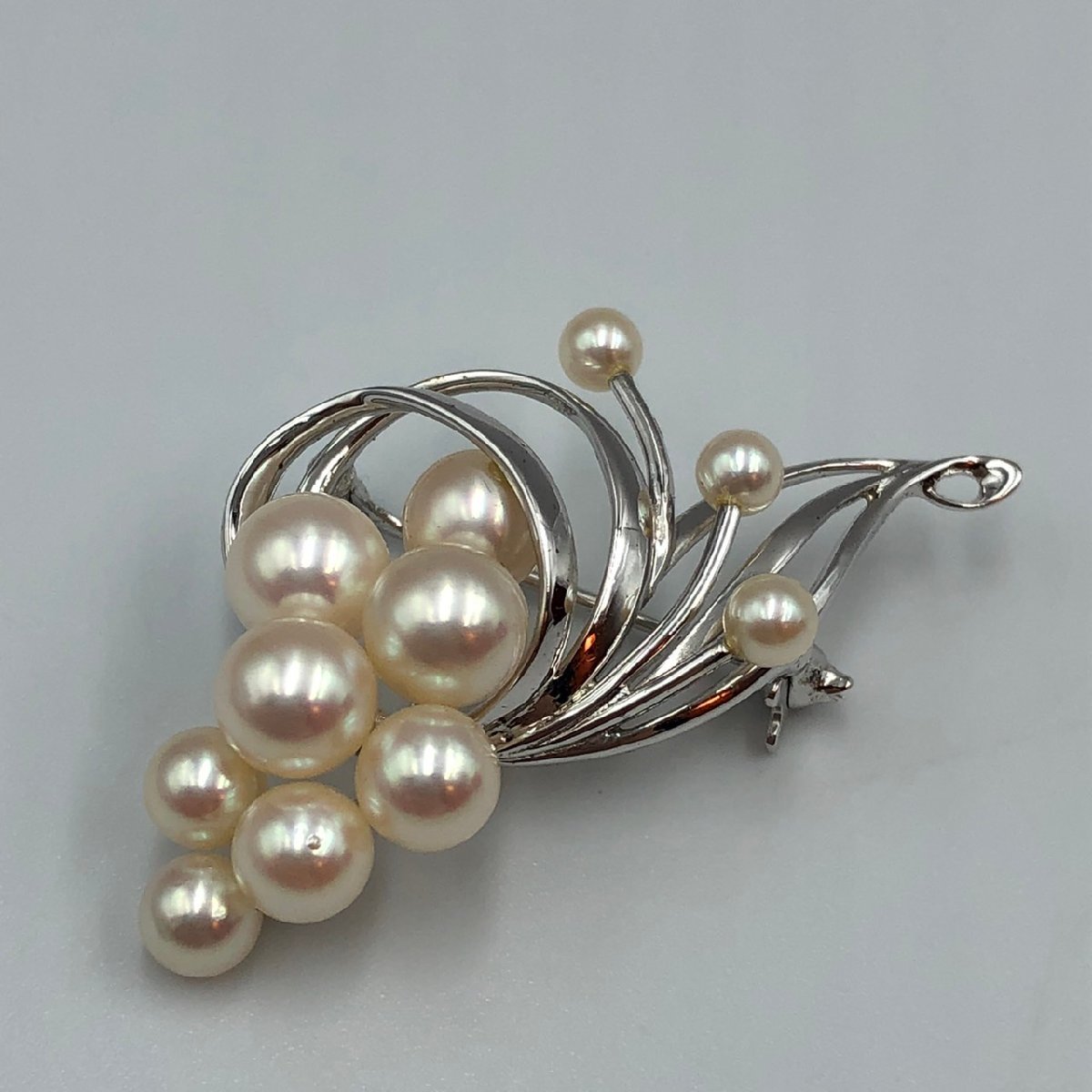 ブローチ シルバー ミキモト パール MIKIMOTO 真珠 SILVER 