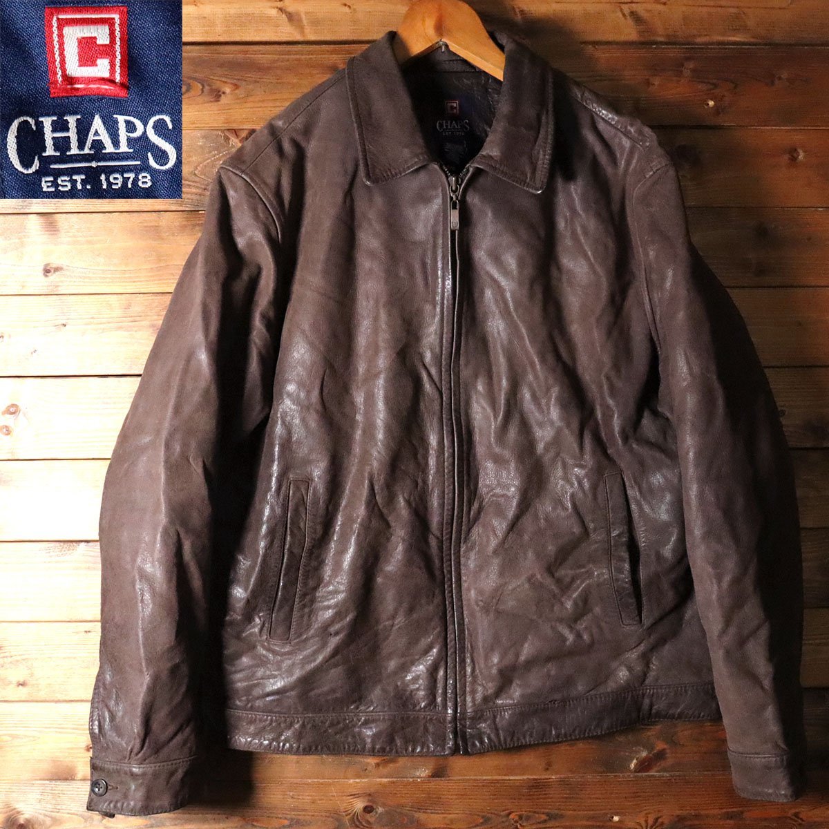 H5M/s1.13-2 CHAPS チャップス 本革 レザージャケット スポーツ 